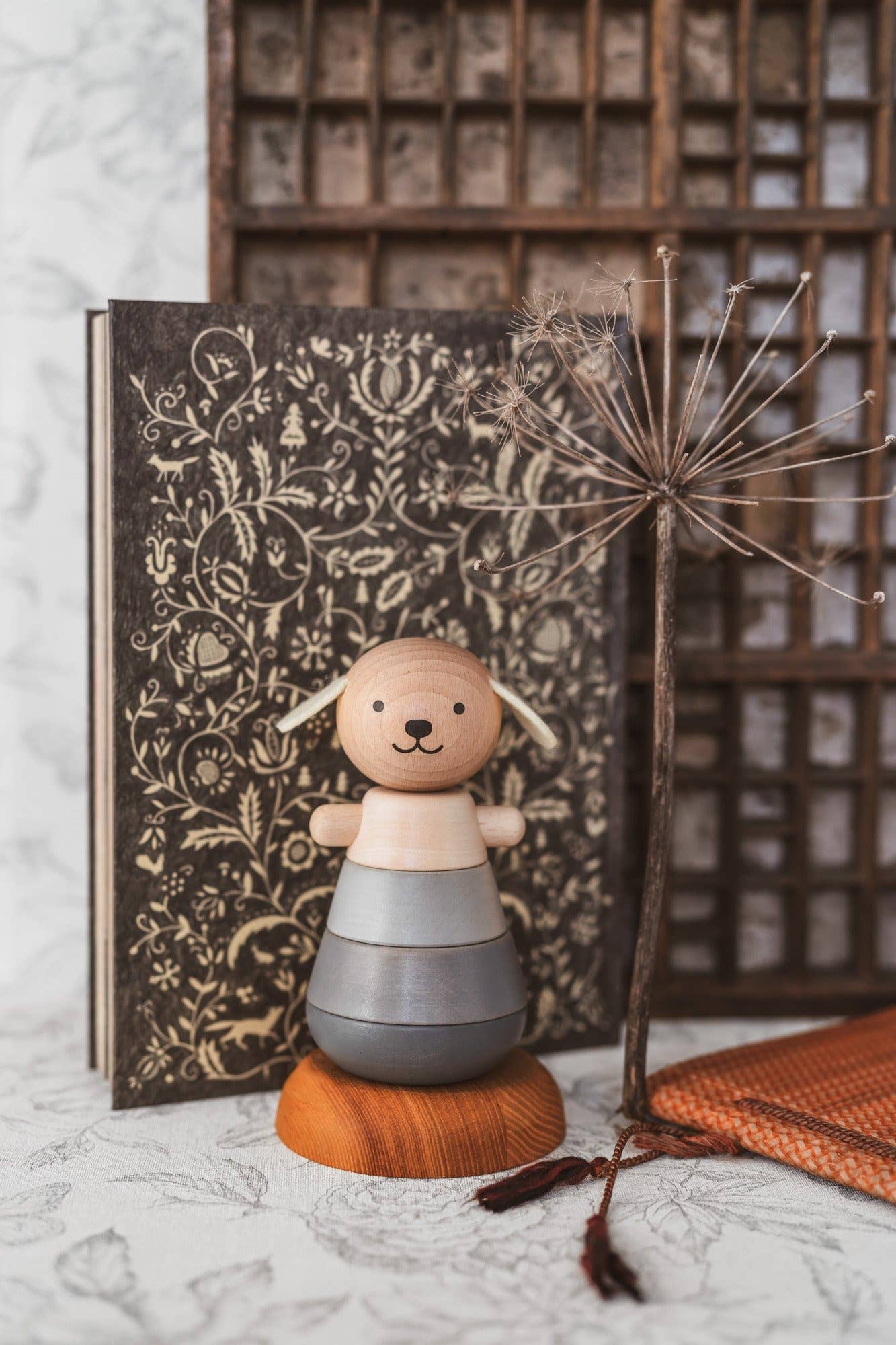 Briki Vroom Vroom – wholesale Wood toy – Child – Stackable wooden dog/Wooden stacking Dog3