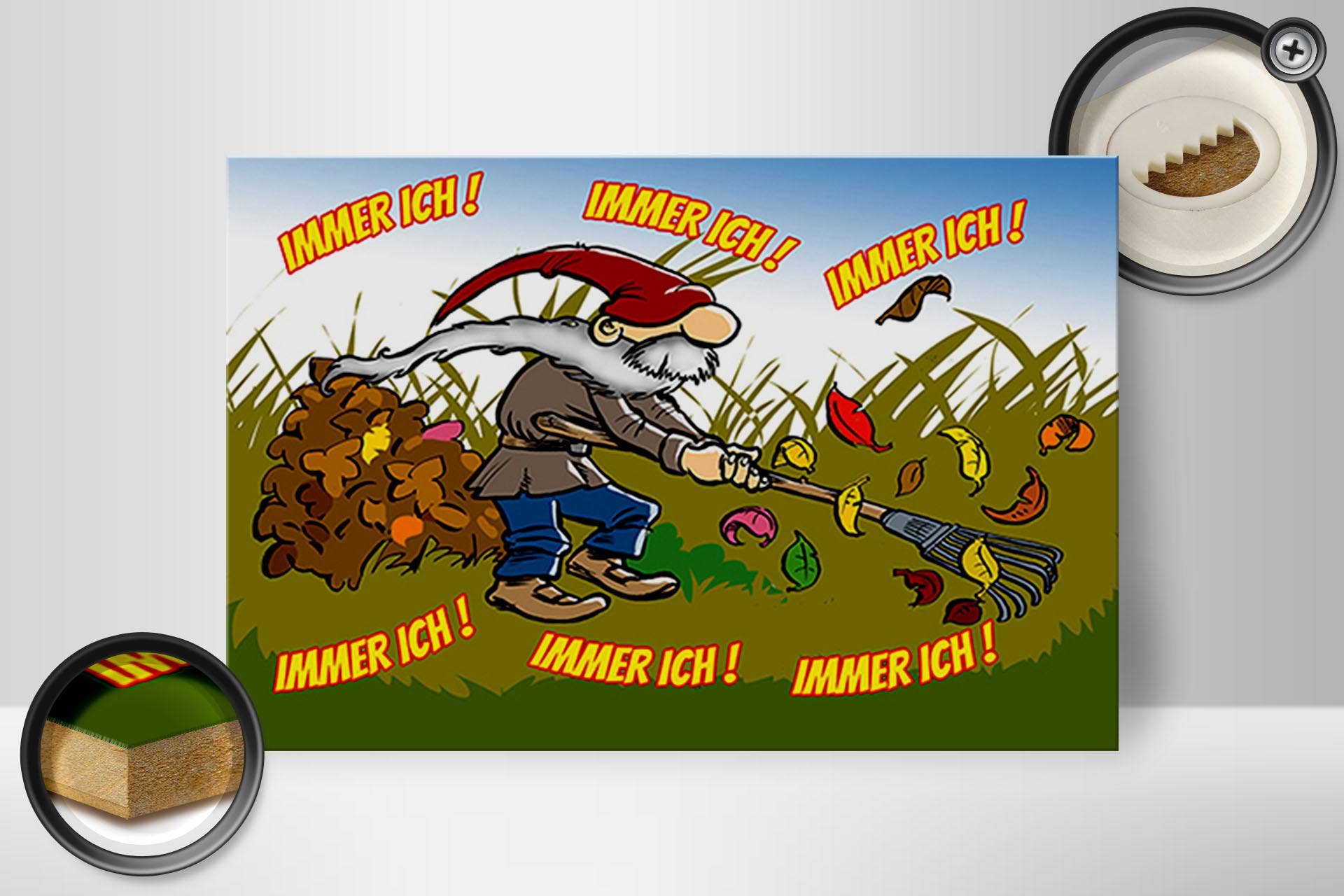 Femer - Wholesale Sign - Wooden sign saying 30x20cm always me gnome in the garden wooden decorative sign wooden sign1