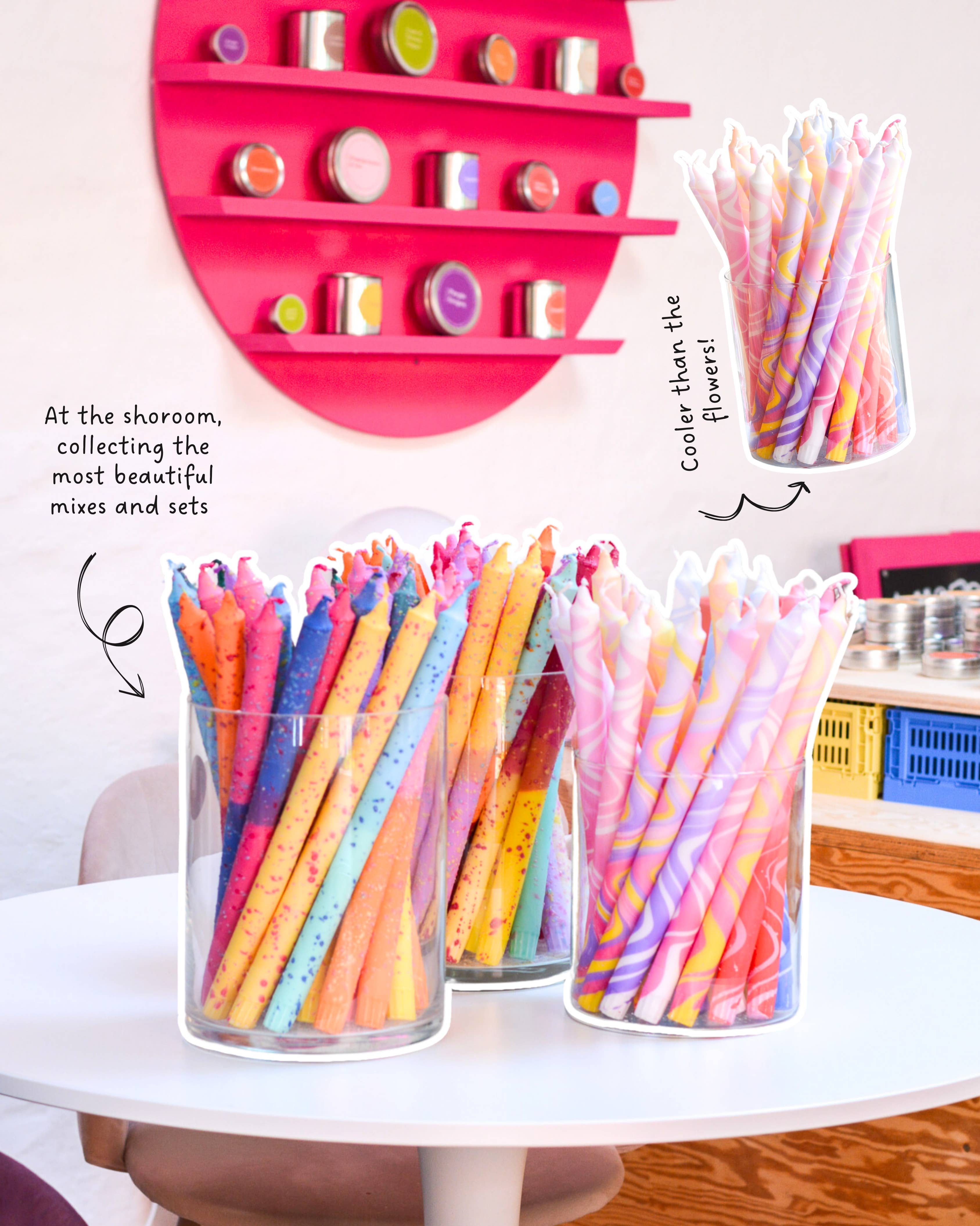 Nordtrice - Wholesale Tapered Candle/Candlestick - Taper candles (Long)- pastel colours and decorations2