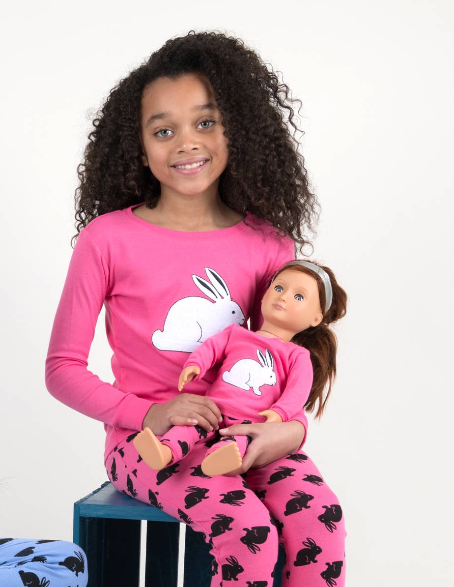 Leveret Pajamas - Wholesale Sleepwear Set - Kids - Kids Girl & Doll Cotton Pajamas5