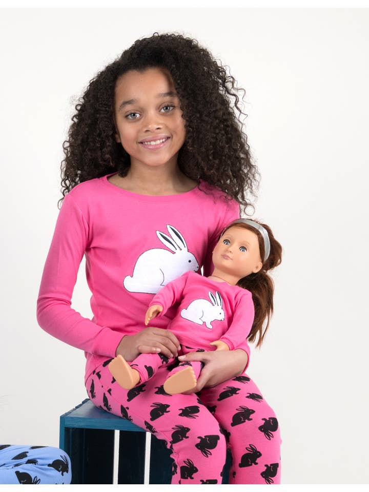Leveret Pajamas - Wholesale Sleepwear Set - Kids - Kids Girl & Doll Cotton Pajamas5