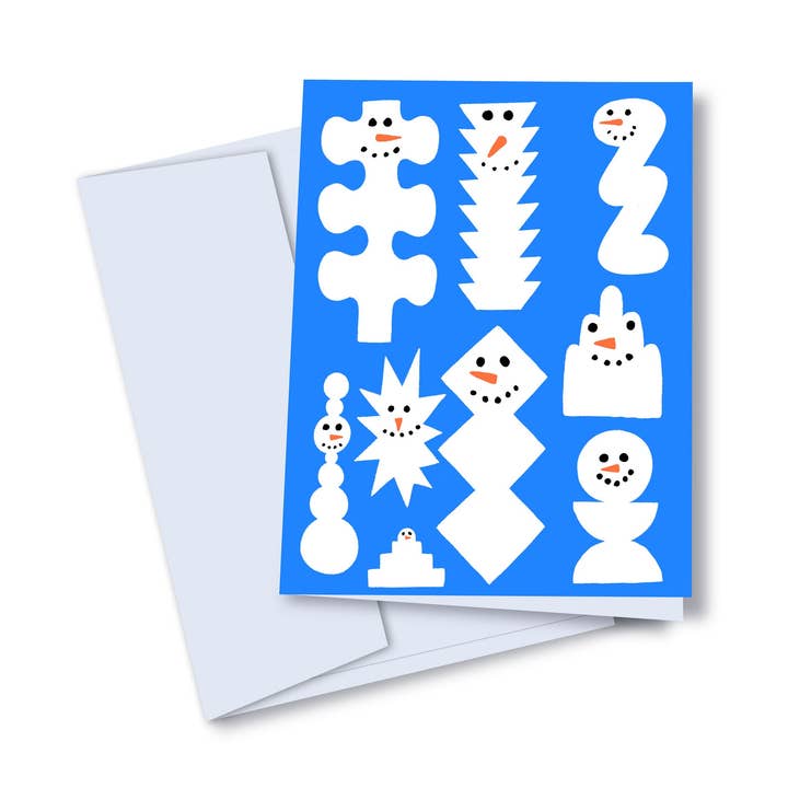 Tarjeta de felicitación escultórica de muñecos de nieve para venta al por mayor de Studio Toute