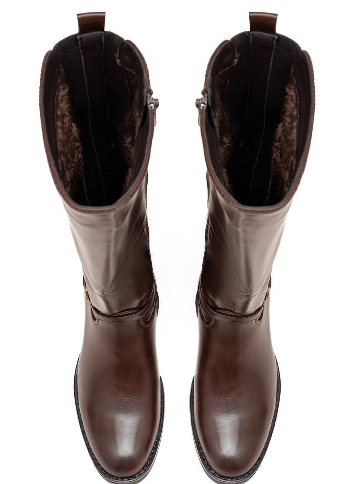 C'M PARIS - Wholesale Boots - Women's - Classic Riding Boot with Ankle Strap 30223