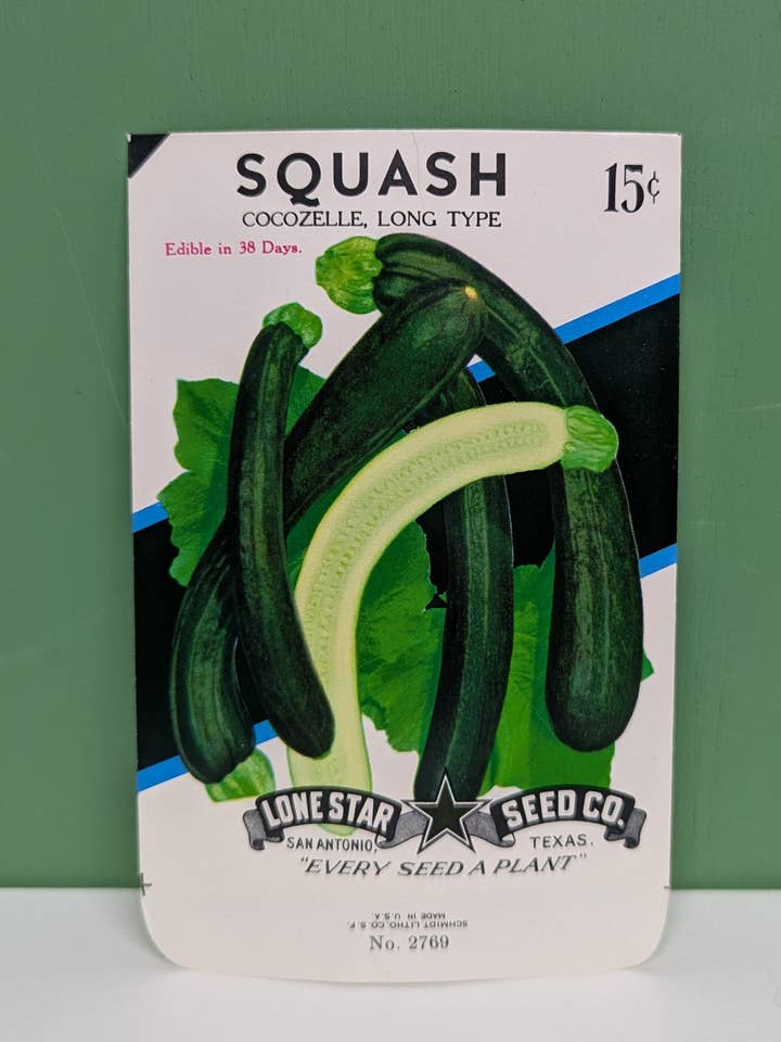 Paquete de semillas vacío de calabaza larga para venta al por mayor de vintagegoodies