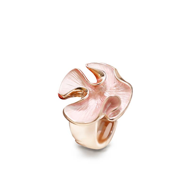 AMORINO SRL - Wholesale Cocktail/Statement Ring - ELASTIC RING WITH ENAMELED RUFFLE - SW25448B1111