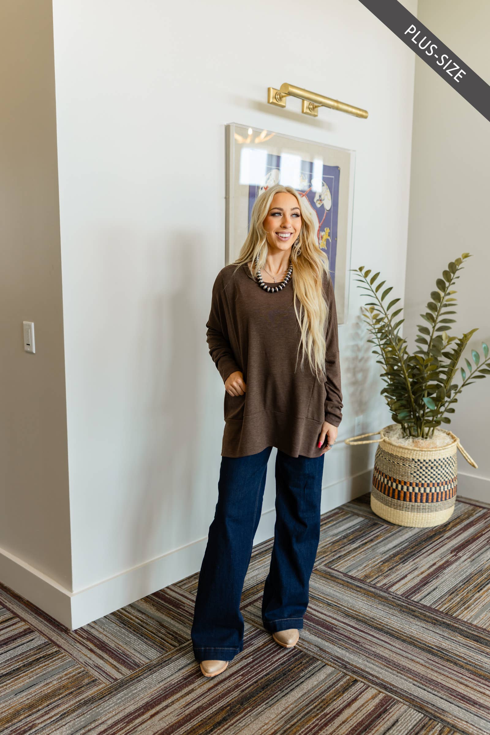 Dear Scarlett – wholesale Tunic – Women’s – PLUS SIZE Casual Cotton Long Sleeve Top15