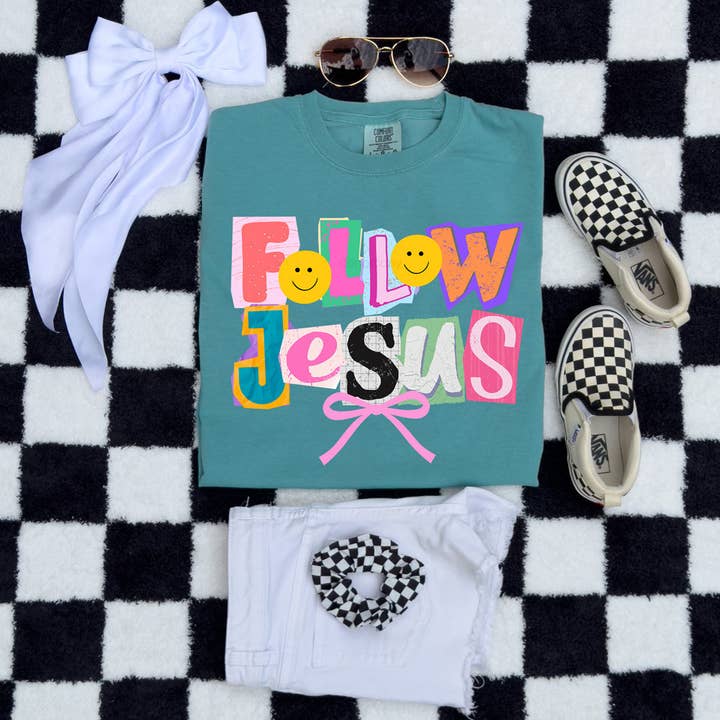 Follow Jesus Retro DTF Heat Transfer for wholesale by Trendy Transfers