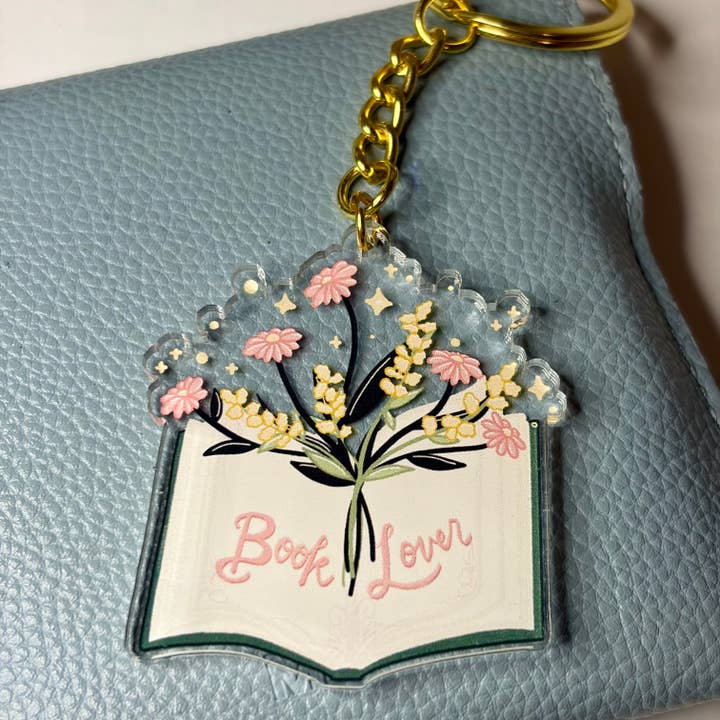Book Lover Keychain for wholesale by Designs with Jamie