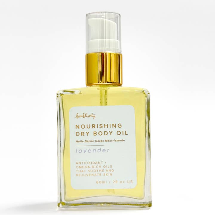 Bonblissity - Vente Huile pour le bain/corps - Huile Sèche Nourrissante pour le Corps - Lavande (6 unités + 1 testeur)1