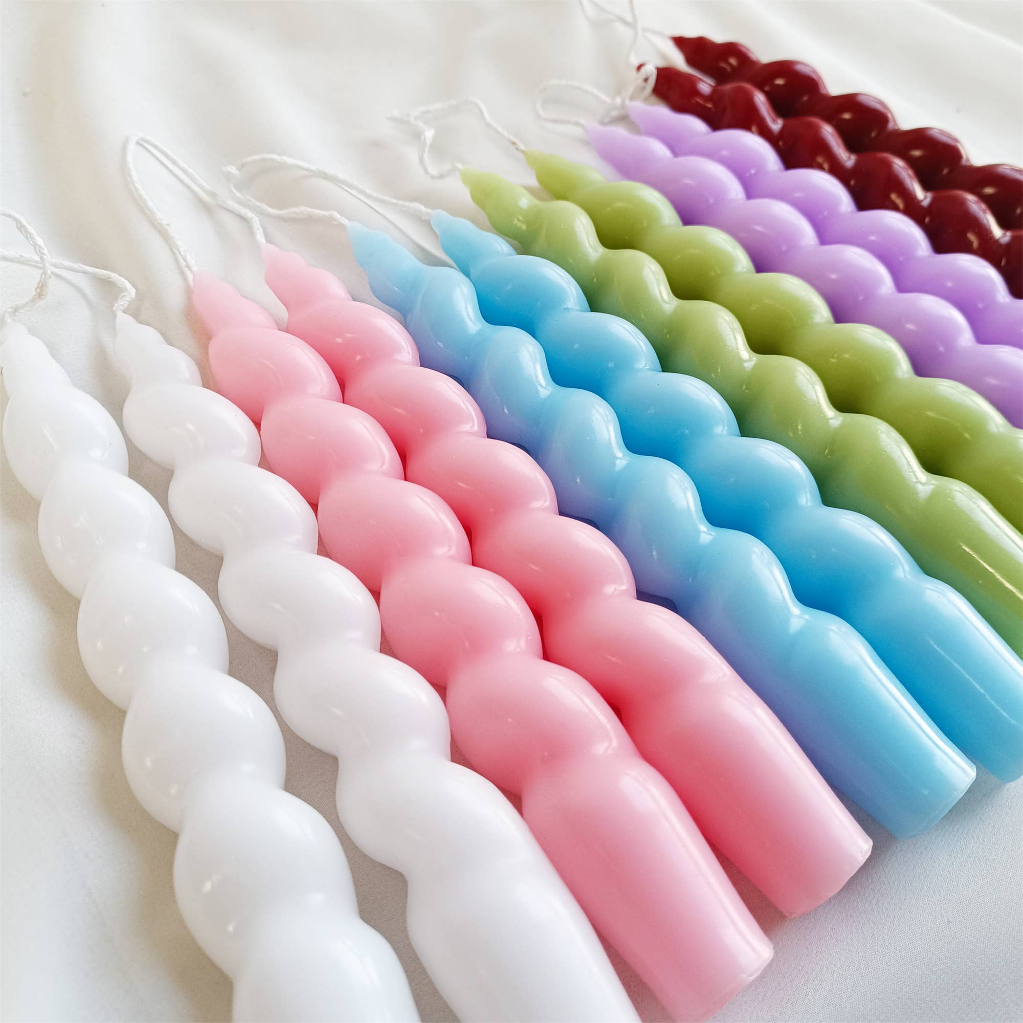 Candles Meta – wholesale Tapered candle/candlestick – 7.28" Handmade Home Decor Spiral Taper Candles4