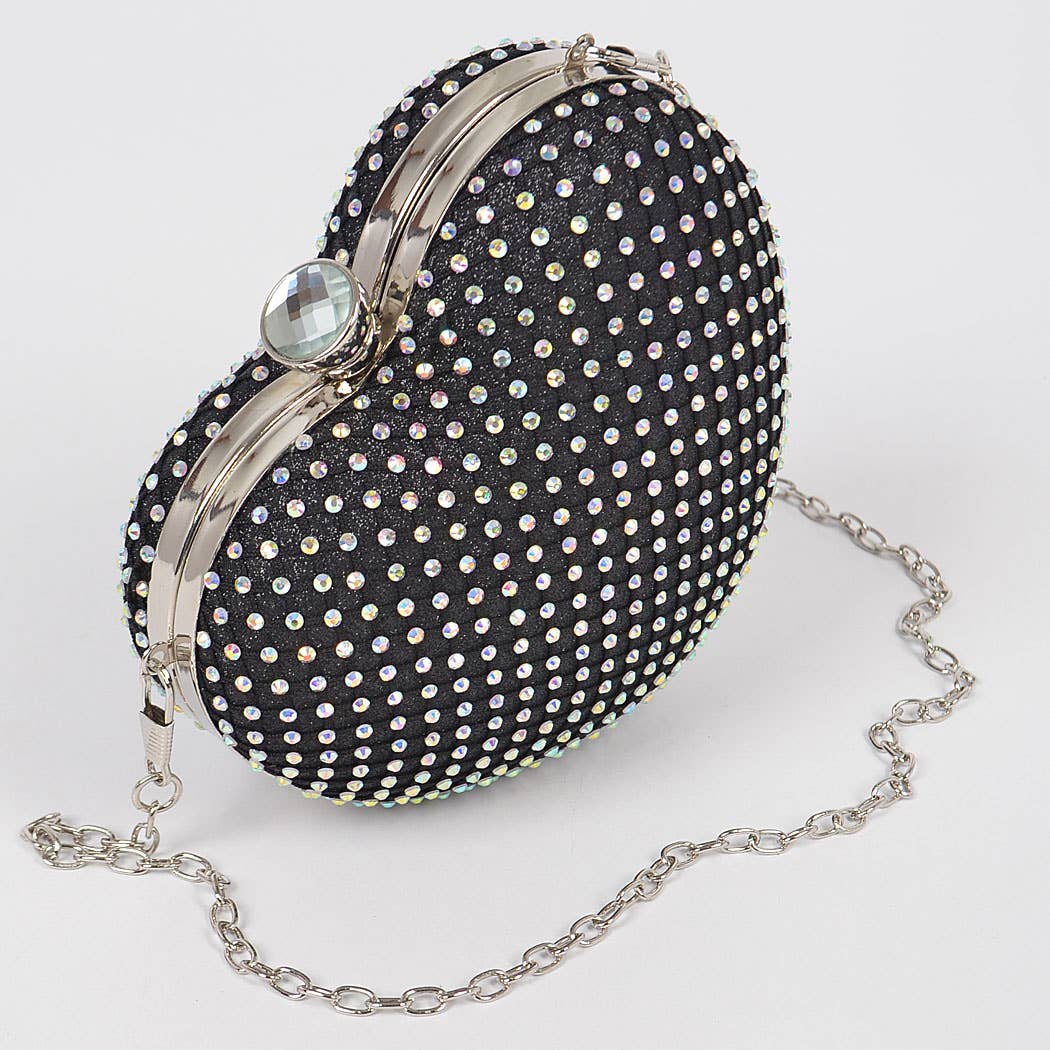 3AM BY H&D ACCESSORIES - Wholesale Clutch Bag - Women's - Heart Rhinestone Clutch2
