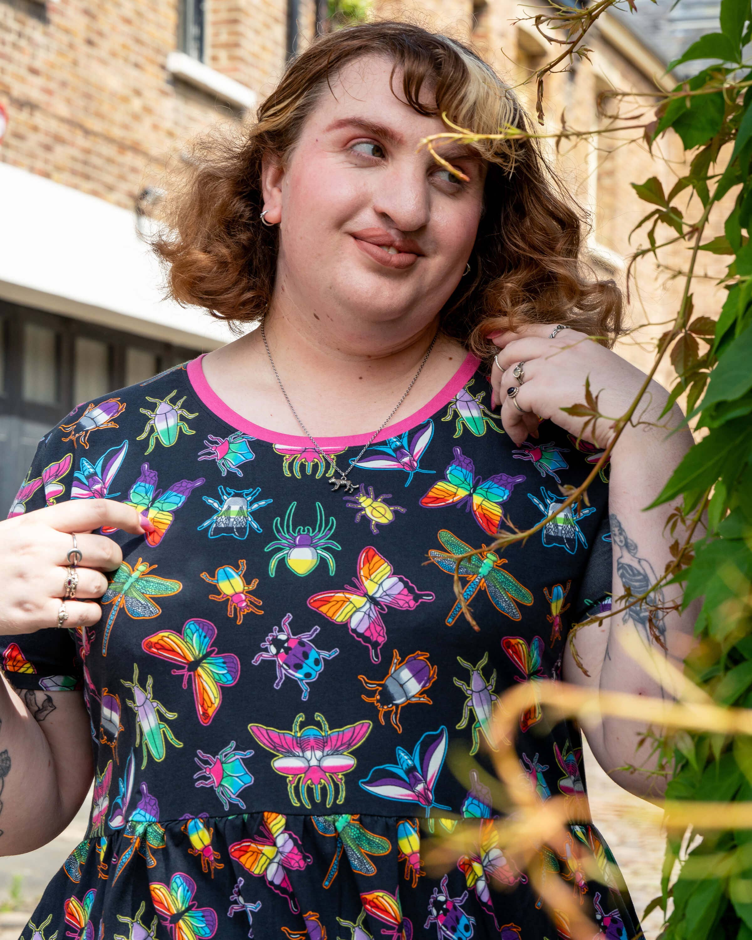 Rebel Romance – wholesale Dress – Women's – Rebel Romance PRIDE Bugs Stretch Smock Dress1