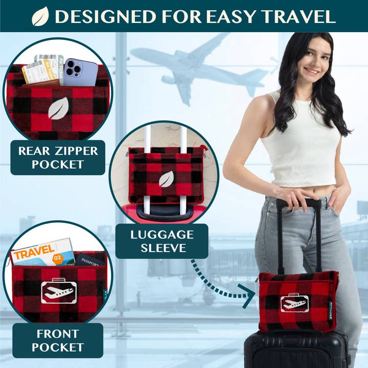 Pavilia - Wholesale Travel Blanket - Airplane Fleece Travel Blanket Pillow31