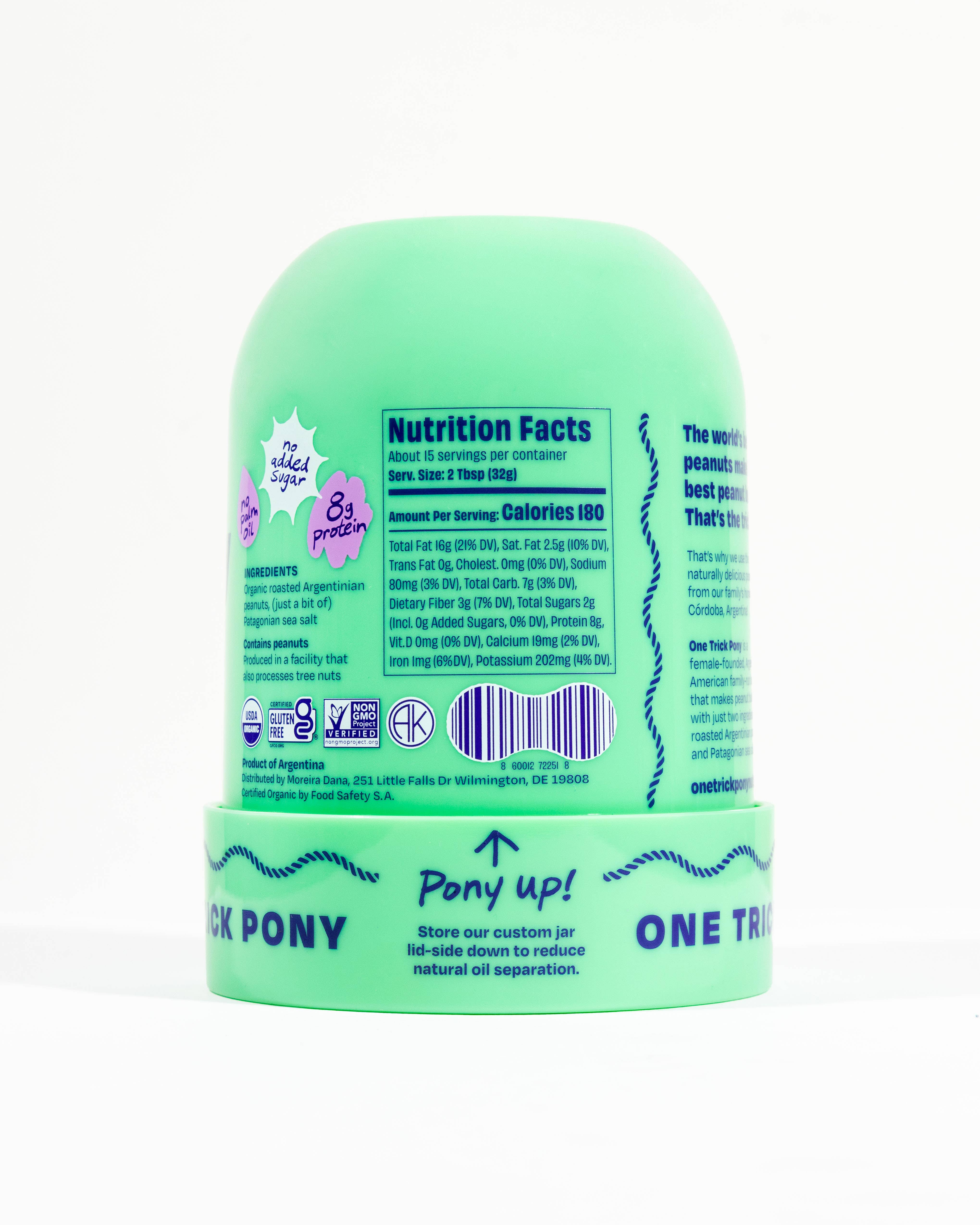 One Trick Pony - Wholesale Nut Butter - Crazy Crunchy Organic All Natural Peanut Butter - 16oz Jar5