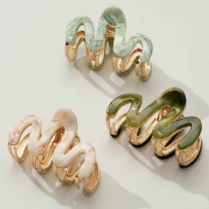 Willow Mini Garden Squiggle Metal Claw Clip - Mini for wholesale by Adorro