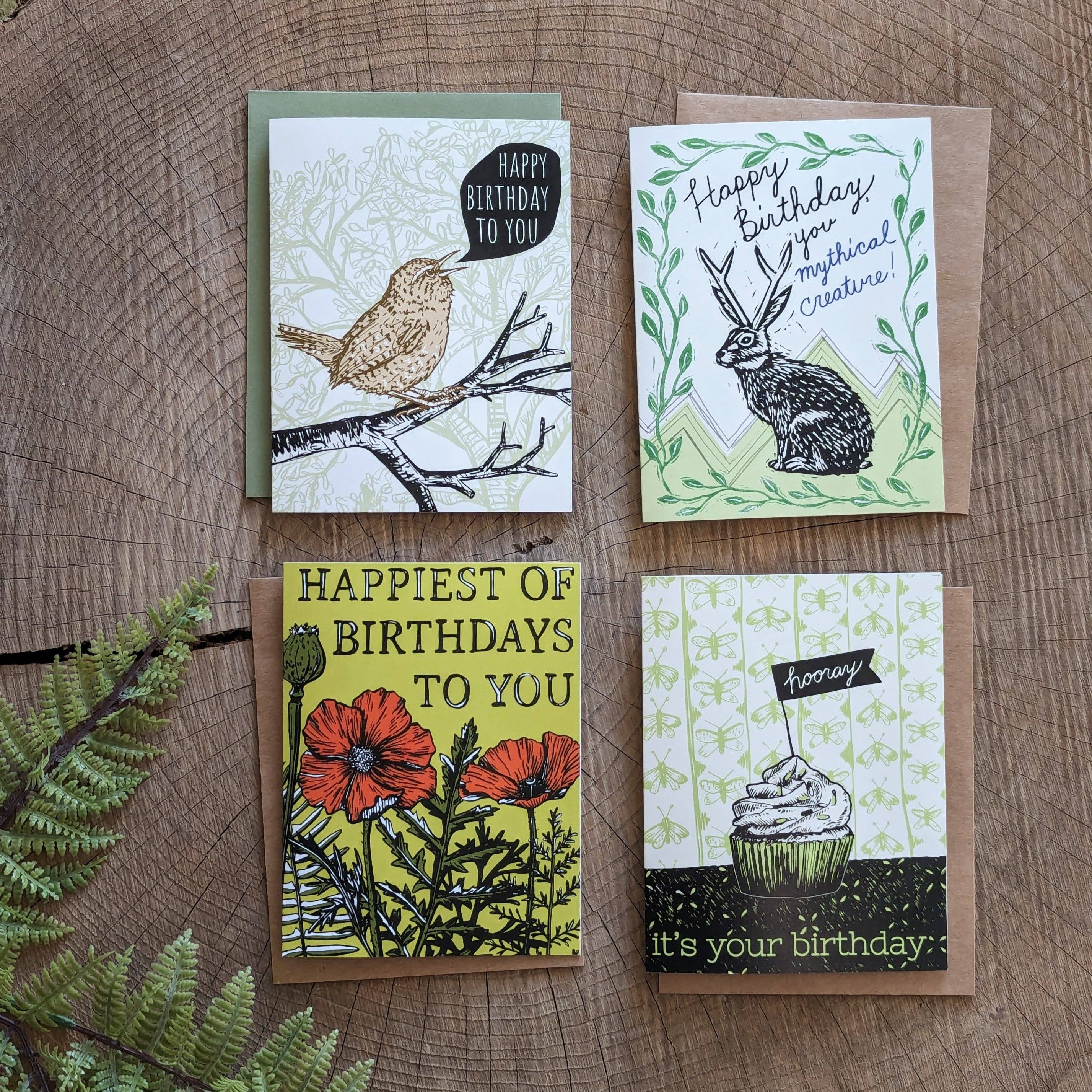 ilikesara | art + goods - Wholesale Birthday Card - greeting card | happy birthday to you wren - bird2