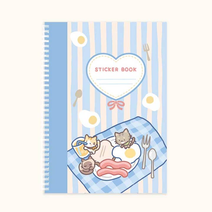 breakfast cats sticker book for wholesale by Kaiami