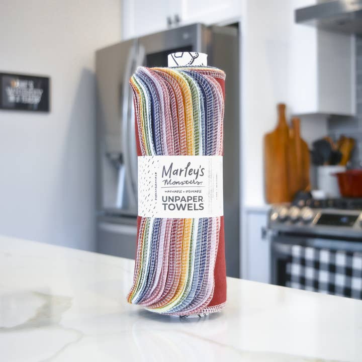 Marley's Monsters - Wholesale Paper Towels - UNpaper® Towels: Earthy Rainbow - 12 or 24 count rolls - Case of 6