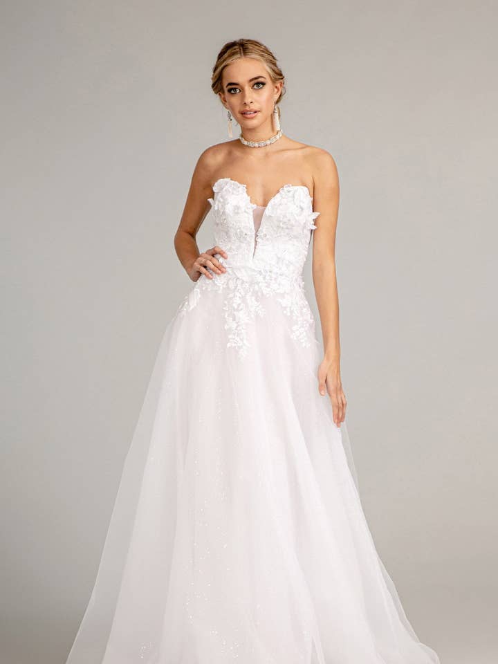 Glitter Embellished Wedding Dress - LAS3010 for wholesale by LA Merchandise