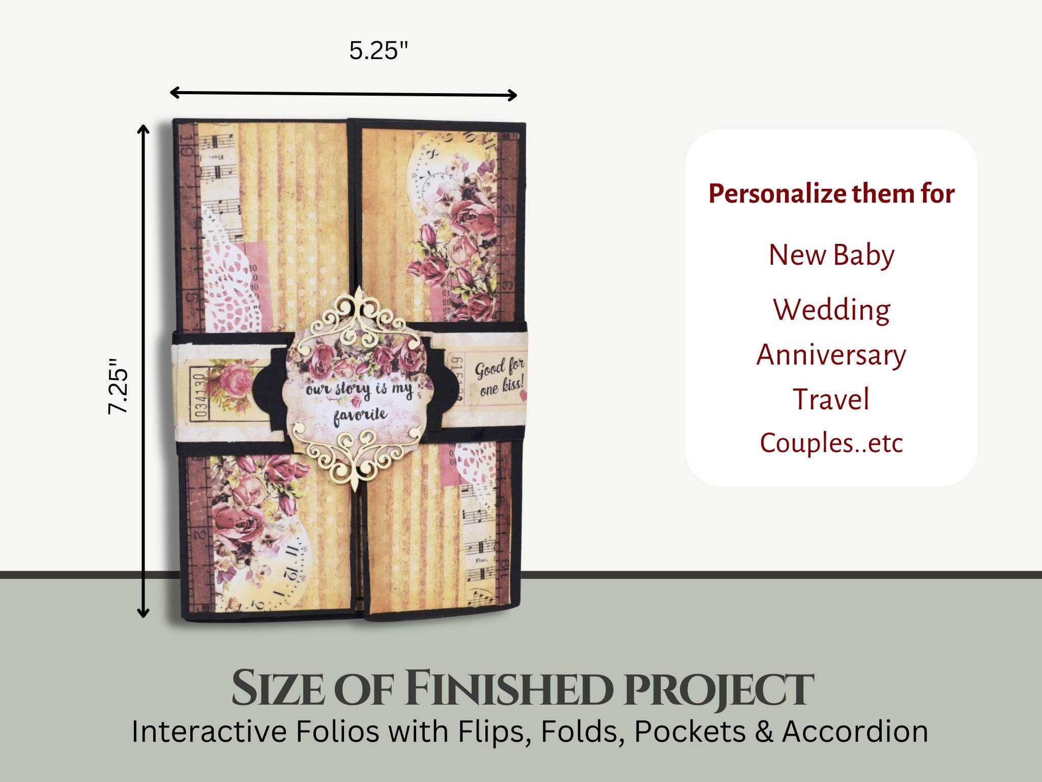 CrafTreat - Wholesale Scrapbook - CrafTreat FlipFlap Folio  DIY Scrapbook Blanks-Black & Kraft3