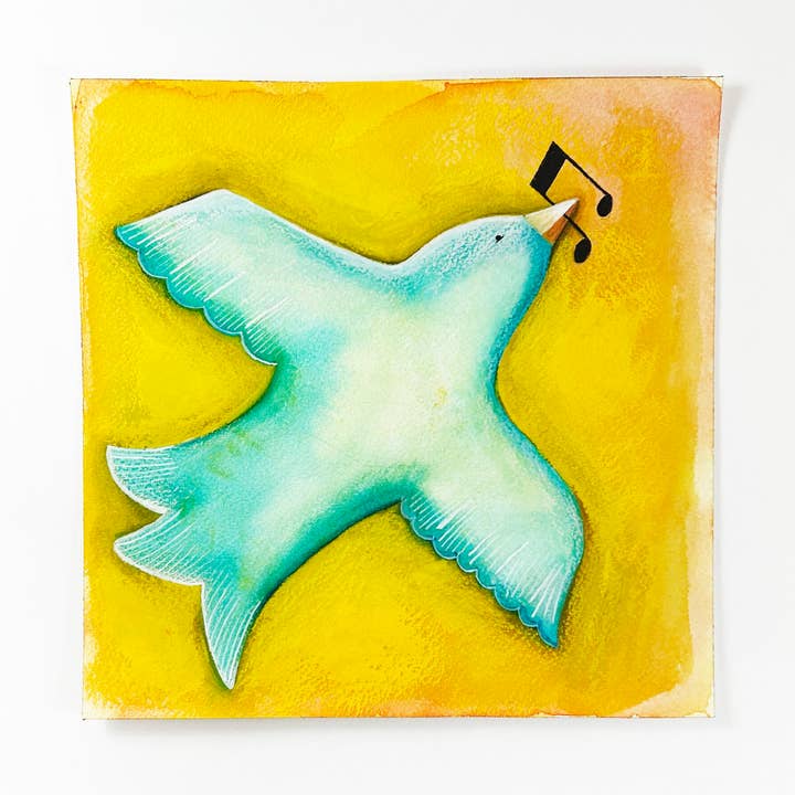 Songbird - Original peint sur papier pour la vente par Poppydesign