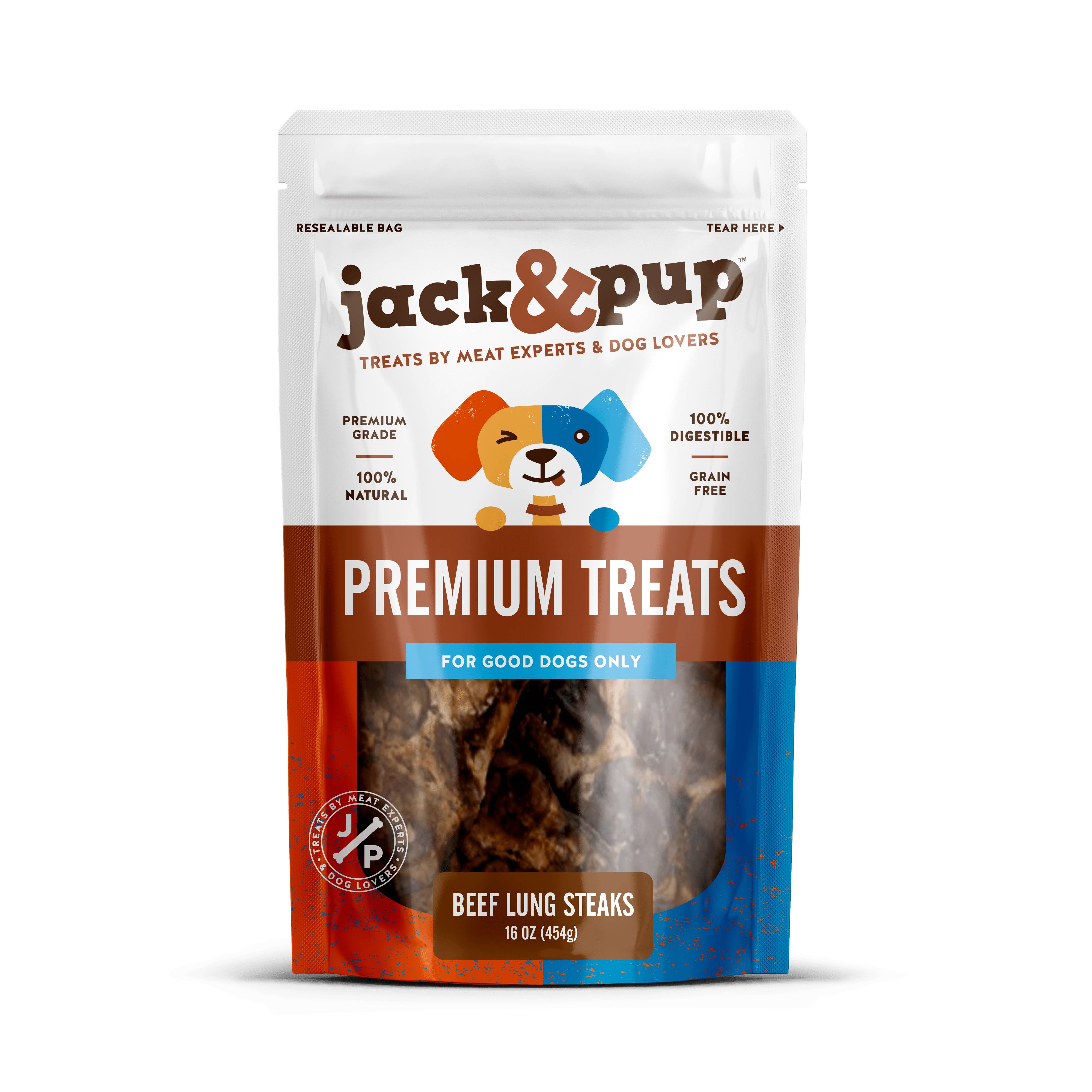 J&C PET SUPPLY LLC - Wholesale Pet Treats - Dog - Beef Lung 16Oz Bag Jack&pup Dog Treats