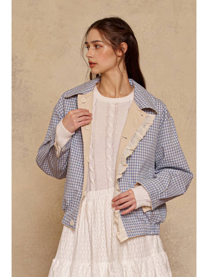 ROSIE POSIE - Wholesale Jacket - Women's - RP3020 - Reversible Gingham Ruffle Jacket3