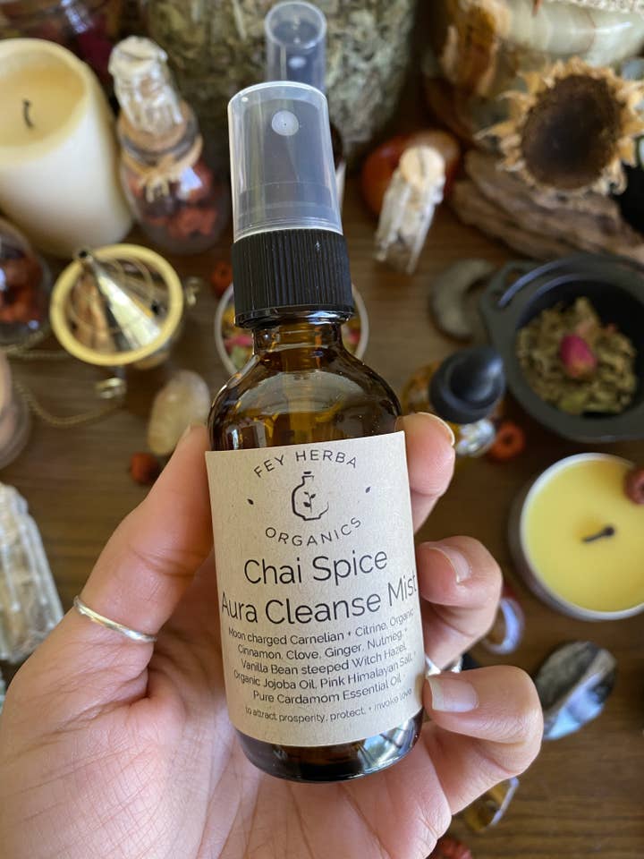 Chai Spice Aura + Room Mist for wholesale by Fey Herba Organics LLC