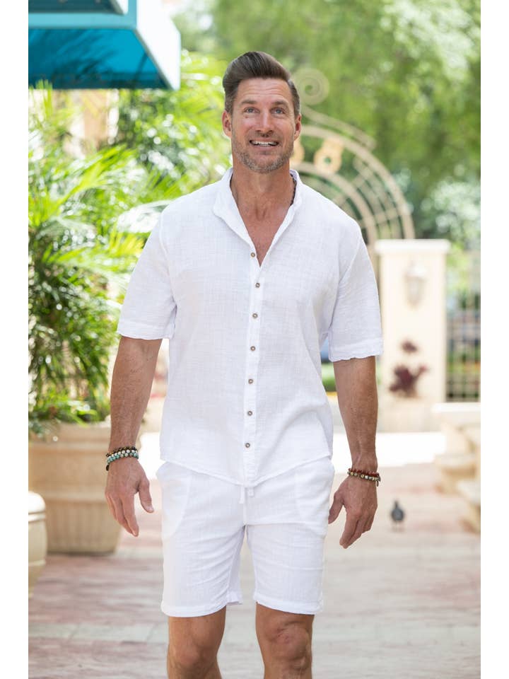 Cotton Natural - Wholesale Button Down Shirt - Men's - Rossi Shirt