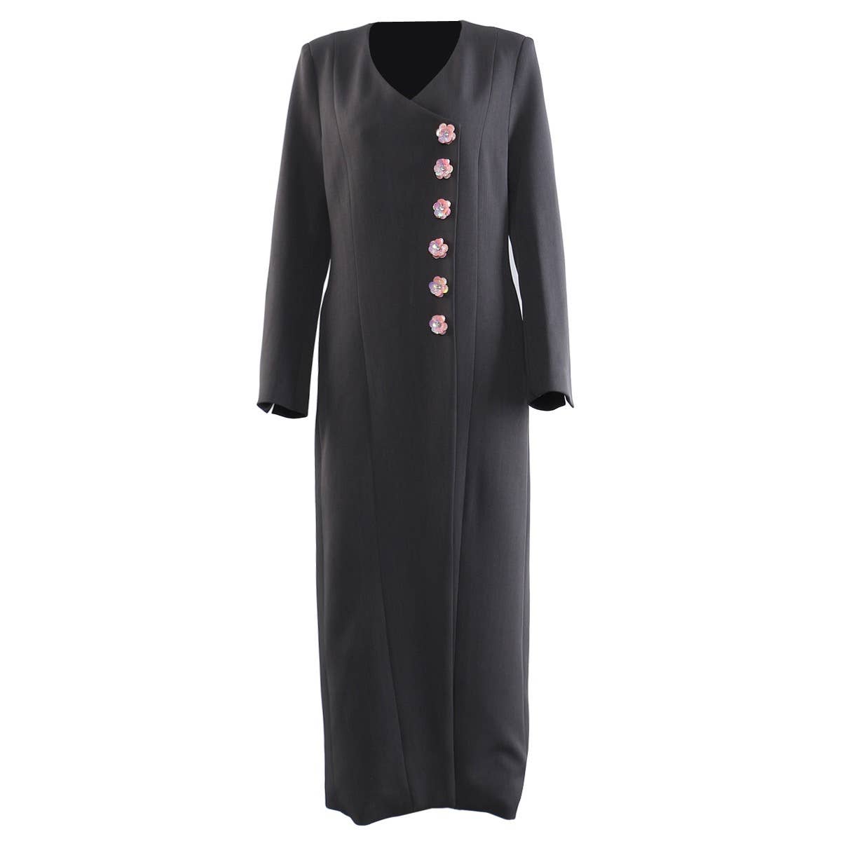 Färg som bilder CT149 Tidig Höst Blomapplikation Skräddarsydd Medellång Kappa för wholesale på Faire0