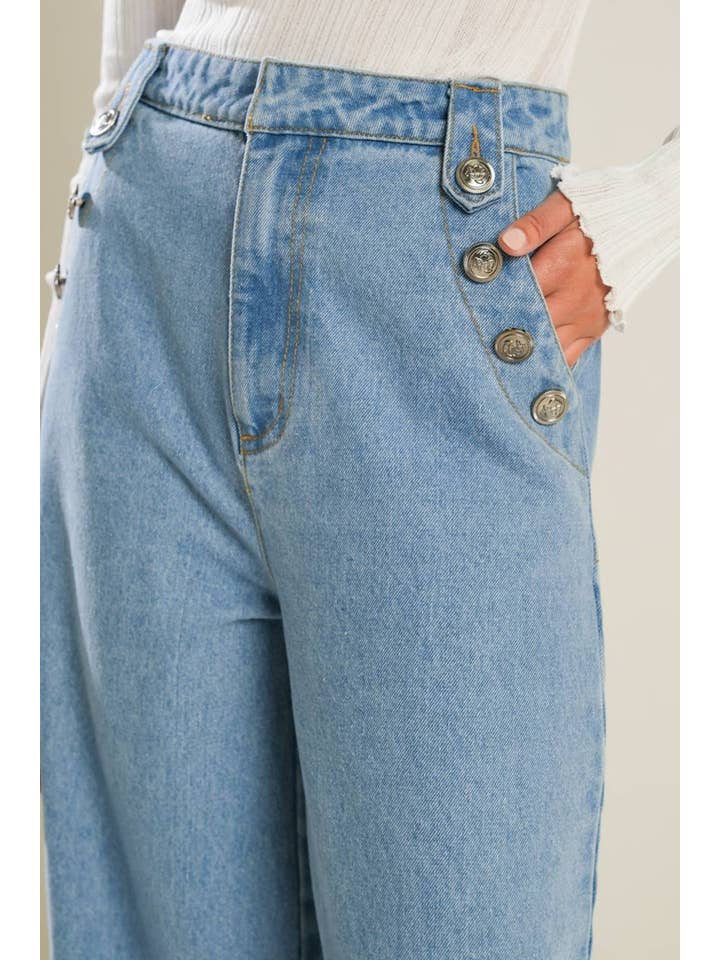 A washed denim pant - FP1353 for wholesale on Faire