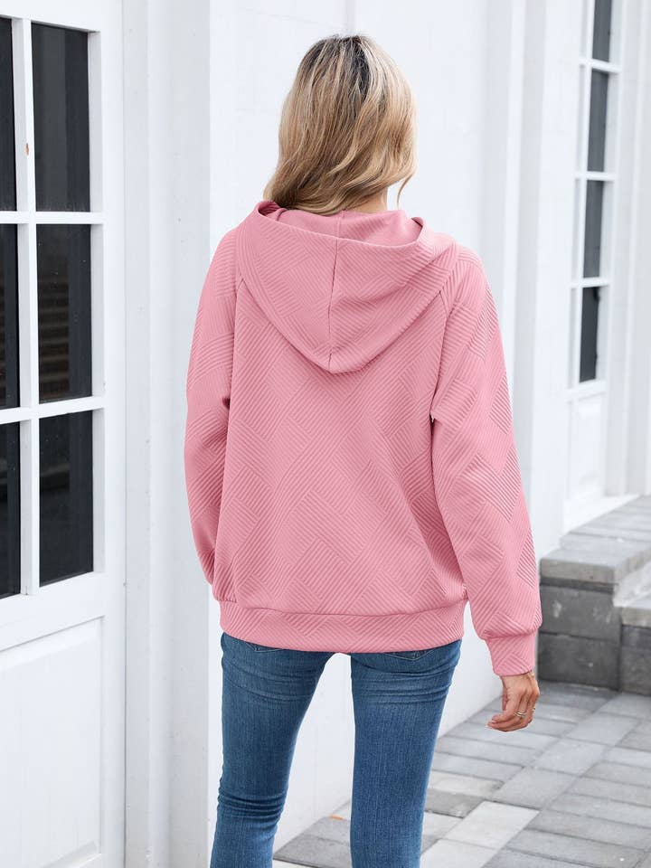 Lovesoft - Wholesale Hoodie - Women's - Textured Chevron Hoodie | Cozy Pullover Kangaroo Pocket5