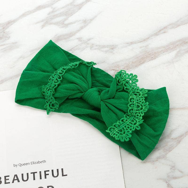 KiddieKickz - Wholesale Fashion Headband - Baby - Nylon Children's Hair Band Soft Silk Stockings Baby Headband Lace Bow Hair Ornament17
