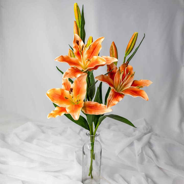Realistic Artificial Flowers – wholesale Artificial flowers – Orange Asiatic Lily Small