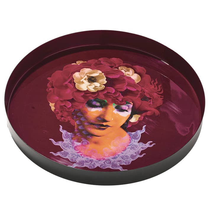 Gangzaï Design - Wholesale Decorative Tray - Plateau rond Anemone1