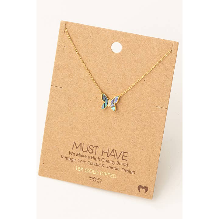 Fame Accessories - Wholesale Pendant/Charm Necklace - Mini Butterfly Pendant Necklace