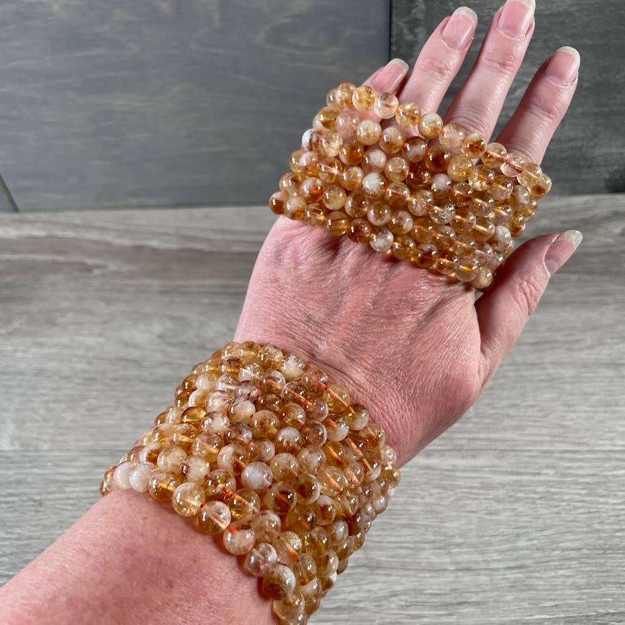 Keystone Crystals - Wholesale Beaded Bracelet - 8mm Round Gemstone Beaded Bracelets – Assorted Crystals Bulk79