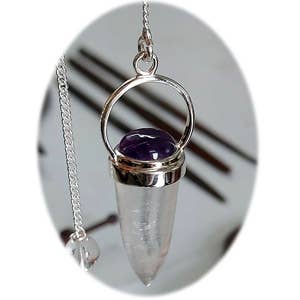 Crystal Earth Sterling - Wholesale Pendulum Board - Sterling Earth Pendulum - Quartz, Amethyst