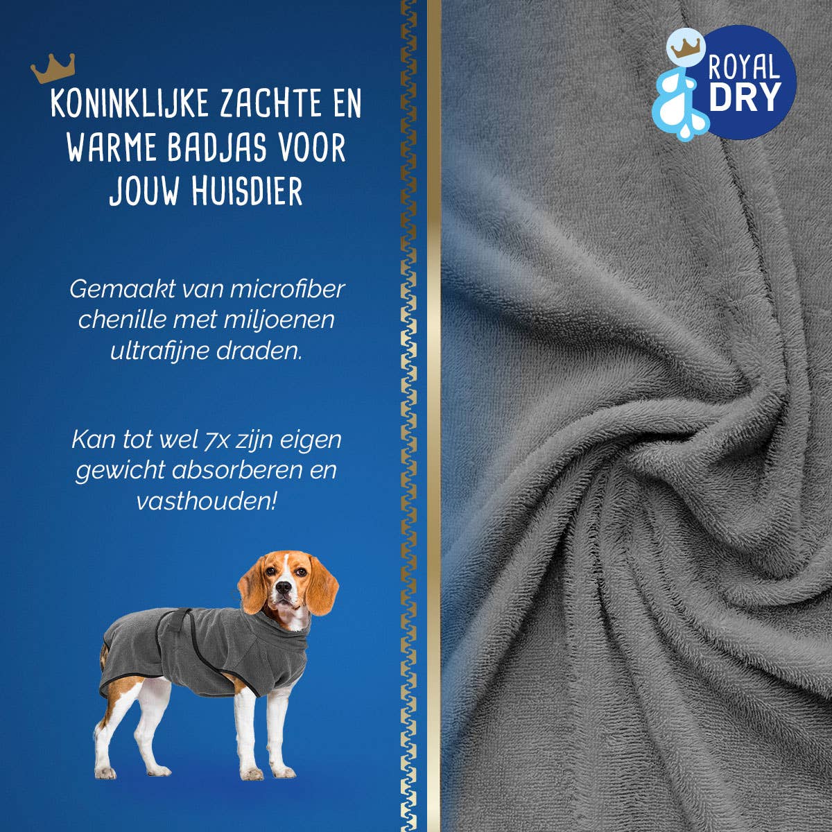 Hofman Animal Care – wholesale Pet towel –Dog – Royal Dry Bathrobe M2