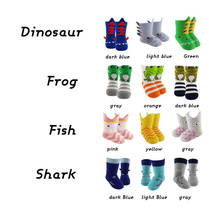 Sockmate / www.sockmate.store - Wholesale Socks - Kids & Baby - 3D Baby Socks, Animal Print Bulk Sock,Random Color And Sizes