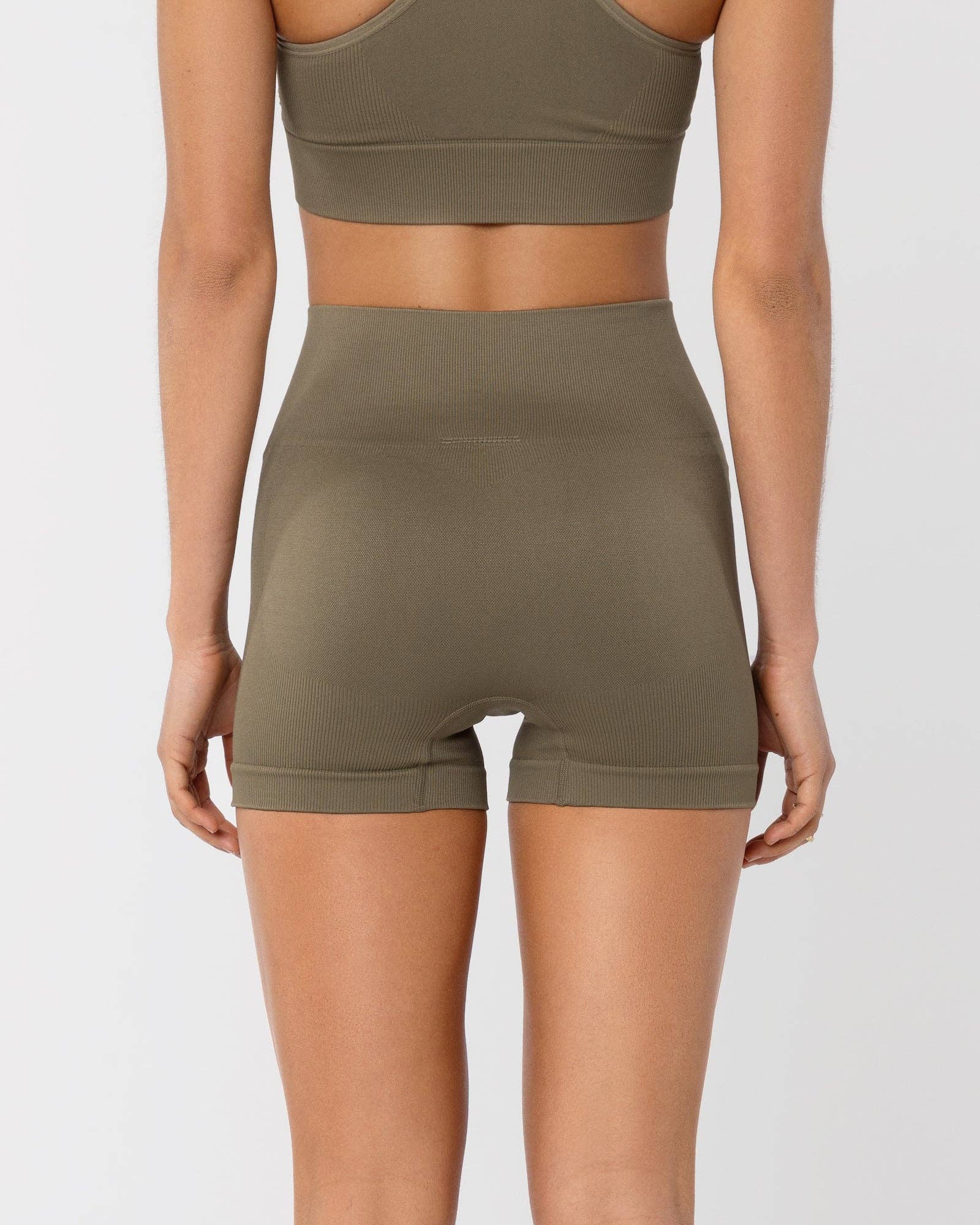 Nicky Kay - Wholesale Athletic Shorts - Women's - 4" Seamless Biker Shorts - Olive Green3