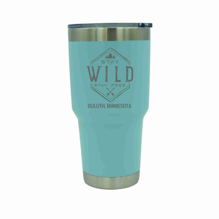 30 Oz. Custom North Woods Tumbler With City and State for wholesale by Driftless Studios