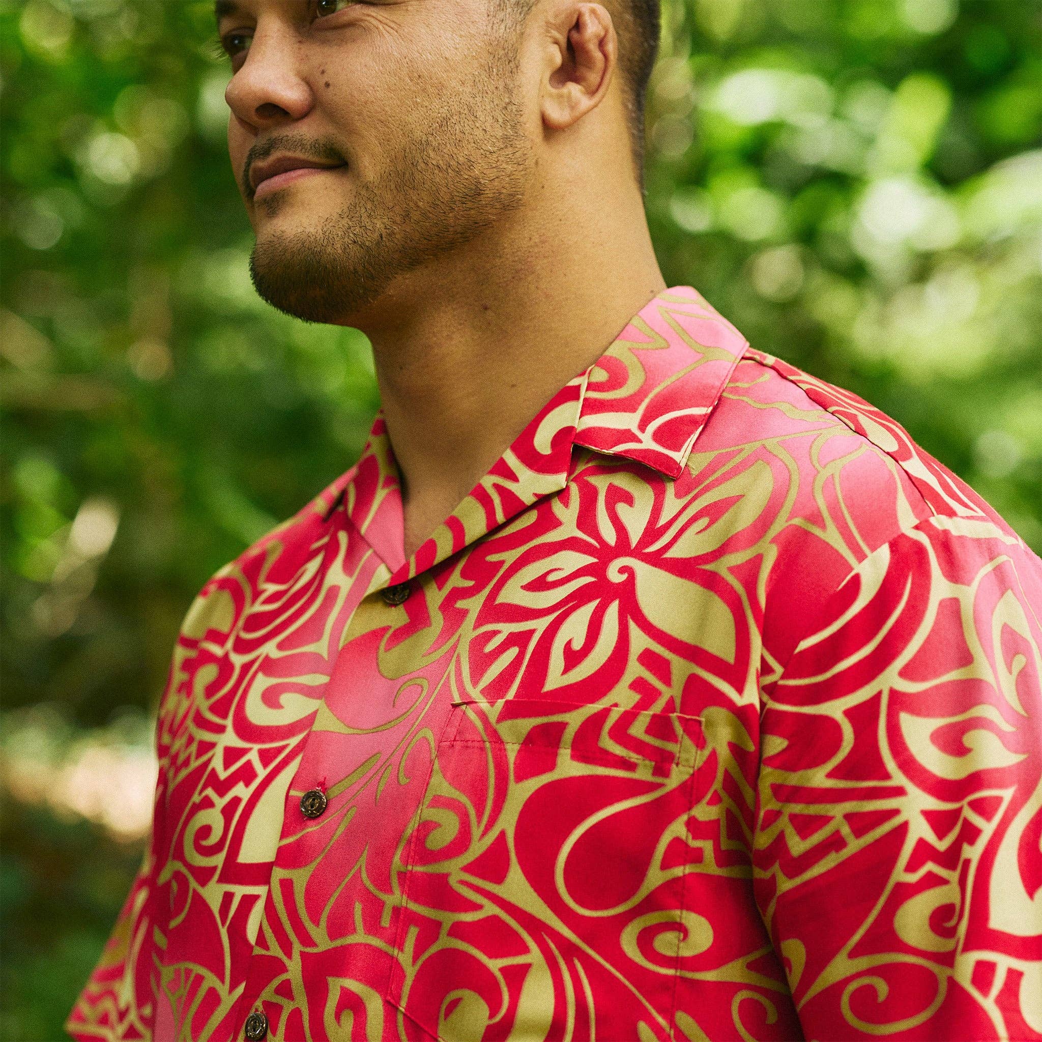 Hilo Hattie - Wholesale Button Down Shirt - Men's - Tribal Tiare Aloha Shirt6