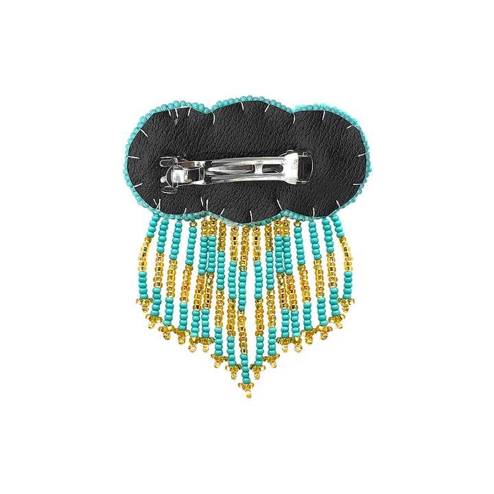 Pichincha - Wholesale Barrette - Women's - Small Beaded 3 Circle Seed Bead Fringe Barrette Hair Clip
