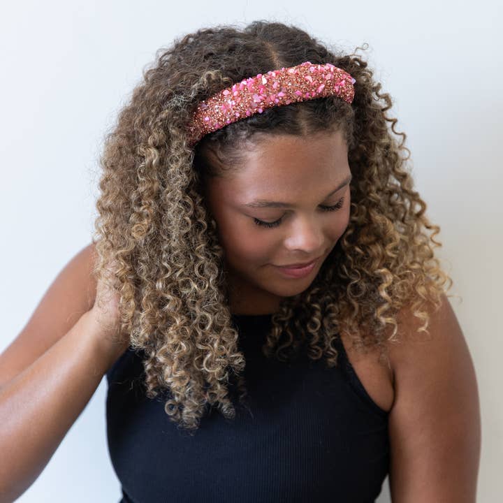 Headbands of Hope | One Purchased One Donated - Wholesale Fashion Headband - Women's - All That Glitters Headband - Pink | Breast Cancer Awareness