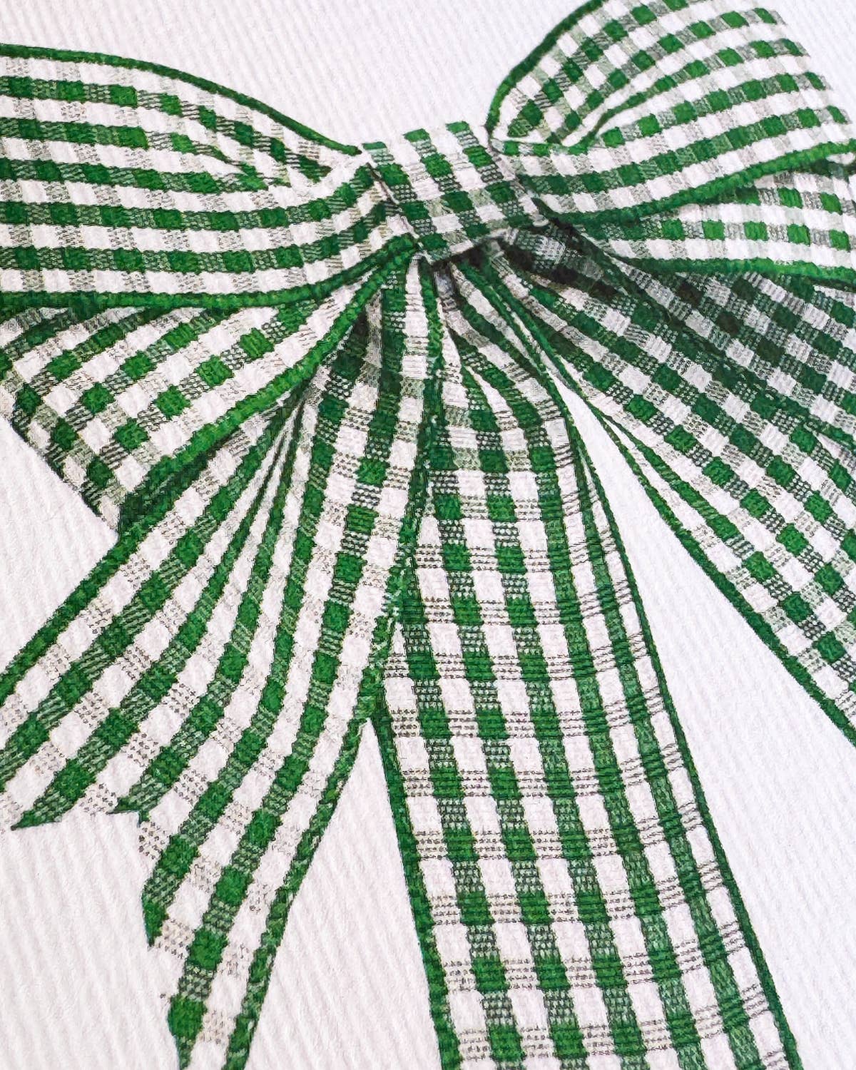 Canonbury Press - Wholesale St. Patrick's Day Card - Double Tail Green Gingham Bow Greeting Card | Birthday Card2