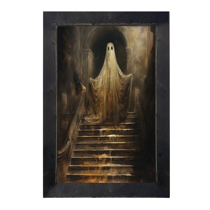 Ghost on Stairs - Vertical Frame for wholesale by ginger blue