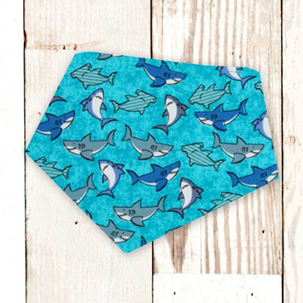 Sharks Dog Bandana (Snap-on, adjustable, 3 sizes available) for wholesale by BibbyBubby