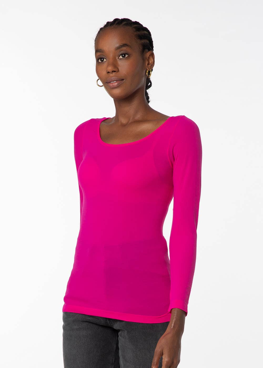 AMB Designs - Wholesale Knit Top - Women's - Solid Scoop Neck Second Skin Top2