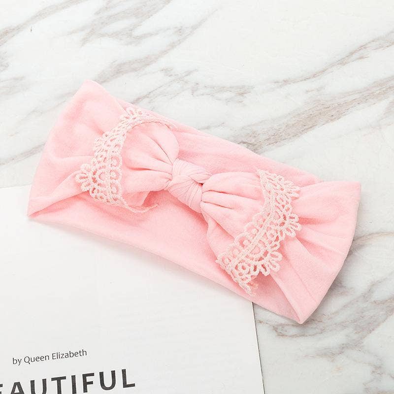 KiddieKickz - Wholesale Fashion Headband - Baby - Nylon Children's Hair Band Soft Silk Stockings Baby Headband Lace Bow Hair Ornament16
